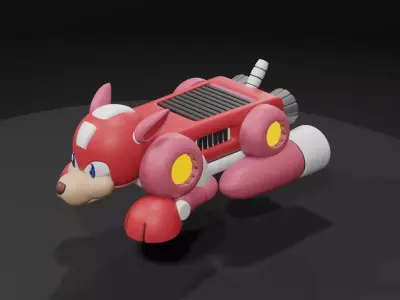 Rushjet sonic hedgehog Low-poly 3D model