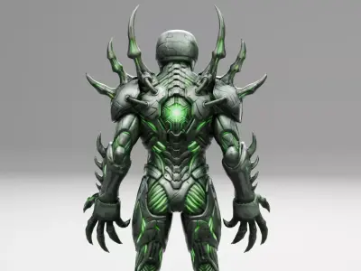 Sci-Fi Mutant Alien Creature Boss Character Low-poly 3D model