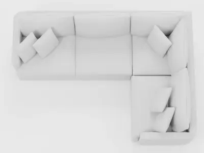 Modern L-Shaped Sectional Sofa - FREE Sample Model Free low-poly 3D model
