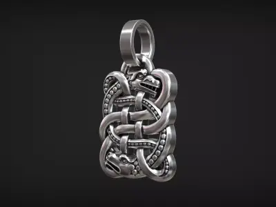 Celtic Dragon Knot Traditional Ornament Pendant 3D print model