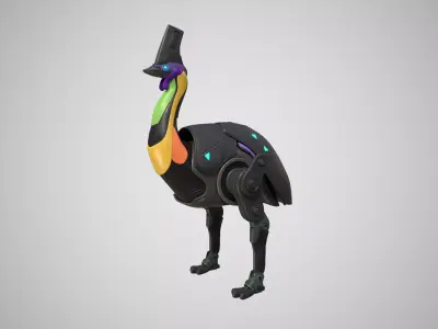 chicken robot Free low-poly 3D model