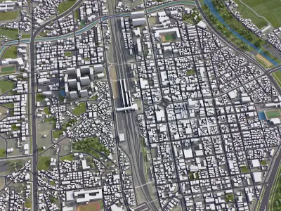 Jochiwon - 3D City Model Low-poly 3D model
