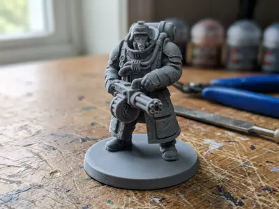 Pre-Supported 32mm Sci-Fi Trench Grimdark Devastator STL 3D print model