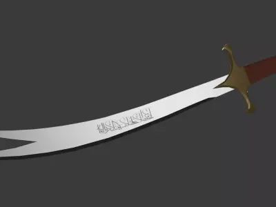 zulfiqar sword 3d model - Imam Ali zulfiqar sword 3dSword Low-poly 3D model