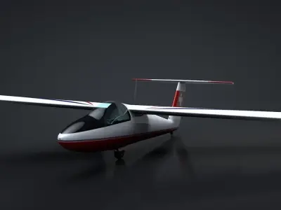 Pilatus B-4 C4D Rigged Sailplane Low-poly 3D model