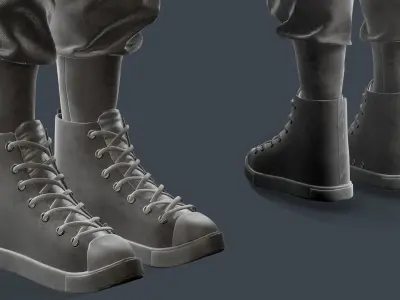 Military Girl V2 Low-poly 3D model