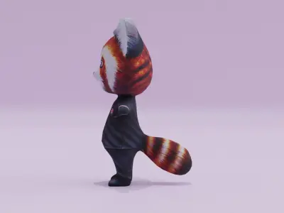Red Panda Suit Charatcer T-Pose Low-poly 3D model