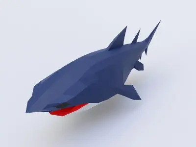 Shark Fish low poly toon 3d model  Low-poly 3D model