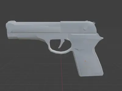 Pistol Beretta 92 Low-poly 3D model
