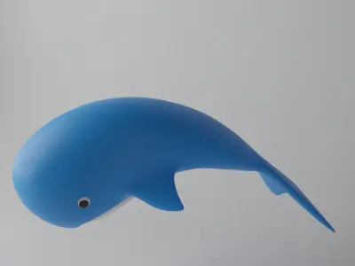 Cartoon Whale Low-poly 3D model