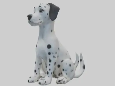 Sitting Dalmatian model Low-poly 3D model