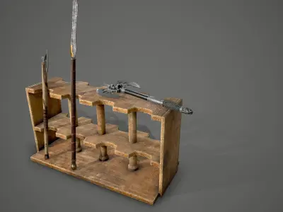Medieval Weapon Market 03 Low-poly 3D model