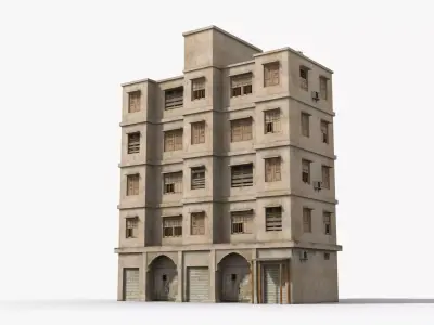 Arab Middle East Building x17 Low-poly 3D model