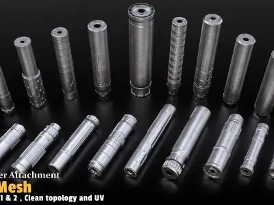 20 Silencer Attachment Base Mesh Low-poly 3D model