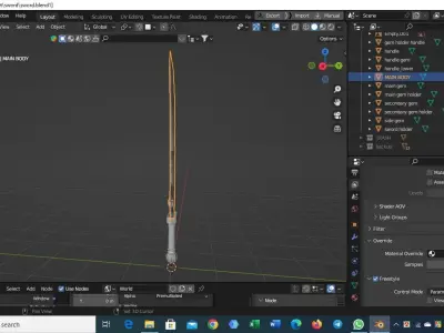 gameready medival sword low poly for games and vfx Low-poly 3D model