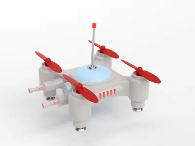 Mini Quadcopter rigged 3d model Low-poly 3D model