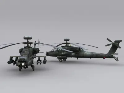 Boeing AH-64 Apache  Low-poly 3D model