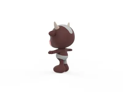 Character003 Cow Animal Low-poly 3D model