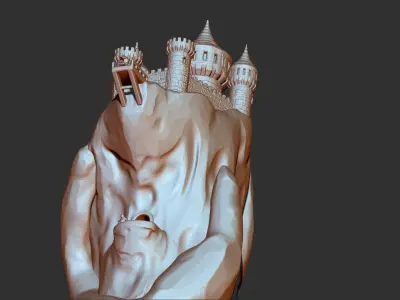 Handcastle 3d print statue of castle 3D model