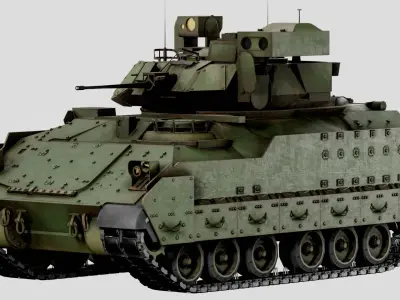 Lowpoly M2A3 Bradley Fighting Vehicle Low-poly 3D model