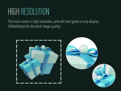 Commercial 3D Icons Low-poly 3D model