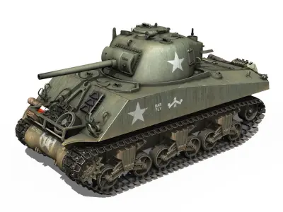 M4A3 75mm - Sherman - Barfly 3D model