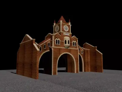 Navalrai Market Clock Tower Low-poly 3D model