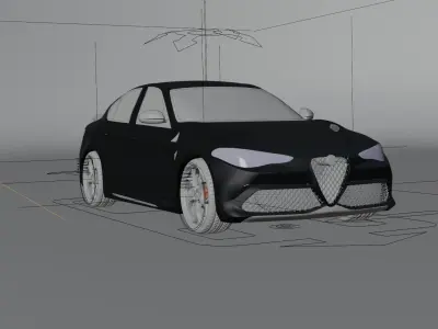 BLENDER Alfa Romeo Giulia Quadrifoglio RIGGED Free 3D model