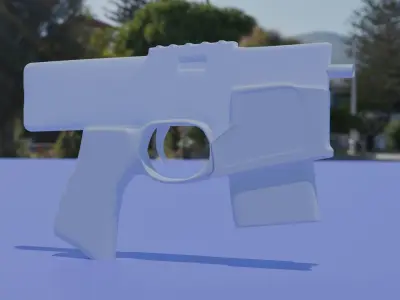 4 Stylized Guns Free low-poly 3D model