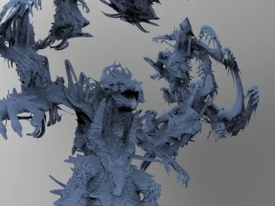 Demon Hand Sculpture large 2 3D model