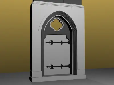 Medieval Lombard Style Portal no 3 Low-poly 3D model