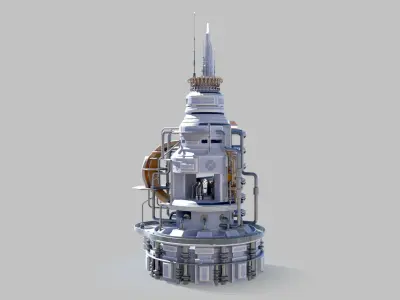 SciFi military headquarters 3D model