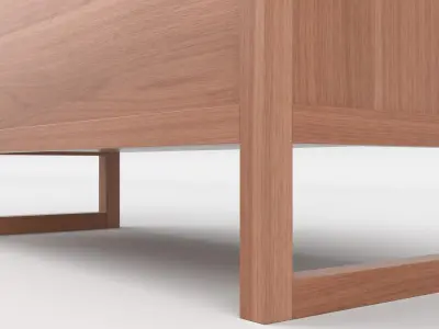 Linea II Natural Three Drawer Chest 3D model