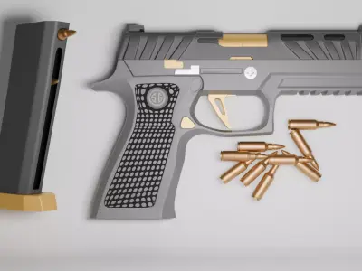 SIG SHORT  GUN Low-poly 3D model