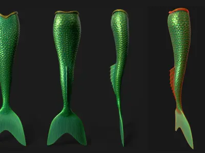 Mermaid tale Animated Low-poly 3D model