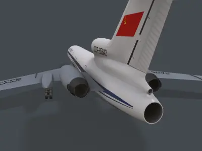 Tupolev Tu-154 USSR With LODs Low-poly 3D model