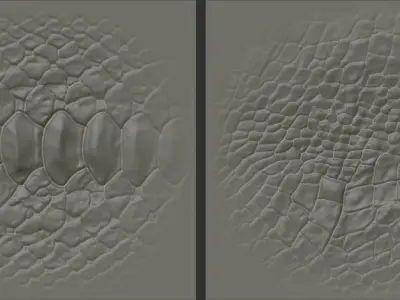 17 Reptile Skin Scale Alphas    Dragon Lizard Crocodile Snake 3D model