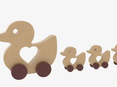 Wooden Toy Duck 3D model