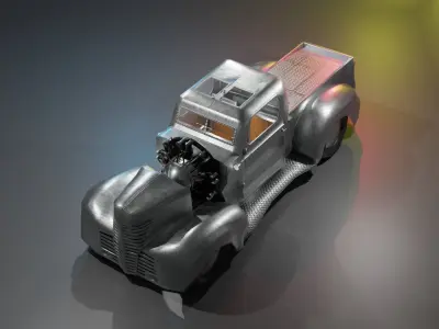 Airplane Engine Truck Low-poly 3D model
