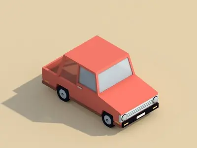Cartoon Low Poly Toy Car Free low-poly 3D model
