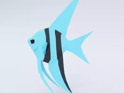 Fish 3d model paper Low-poly 3D model