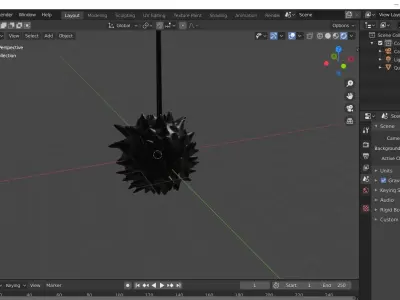 Spiked ball on stick Free 3D model