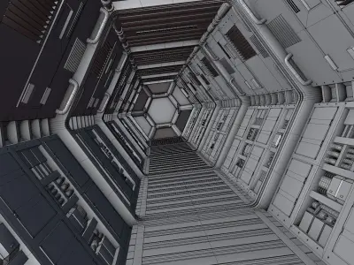 Space Station Corridor 3D model