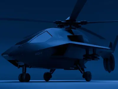 Attack Helicopter Low-poly 3D model