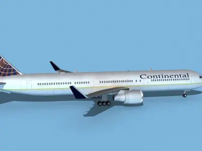 Boeing 767-400 Continental 3D model
