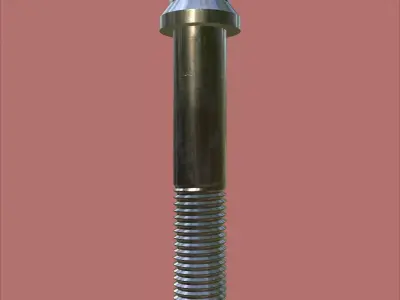 Steel Stained M12 12 Point Bolt 4K PBR 3D model