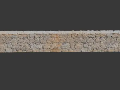 Light Stone Wall Scan Low-poly 3D model