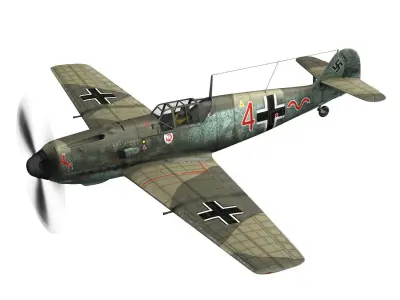 Messerschmitt - BF-109 E - Red 4 3D model