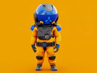 TOON ASTRONAUT F-2 RIGGED 3D model