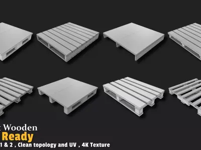 Wooden Pallet Game Ready VOL01 Low-poly 3D model